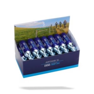 BMP-38D Cartridges Co2 AirTanks XL Displaybox Blauw