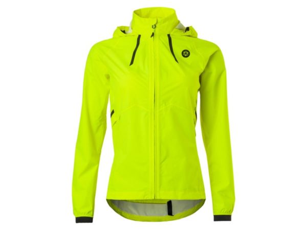 Agu compact rain jacket commuter women hi-vis neon
