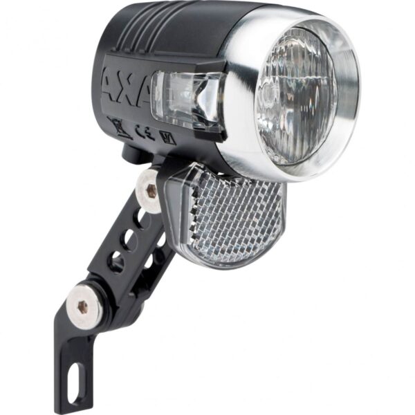 ECLAIRAGE VELO AV/PROJECTEUR E-BIKE/VAE AXA BLUELINE 50 6-12V FIXATIONFOURCHE LED
