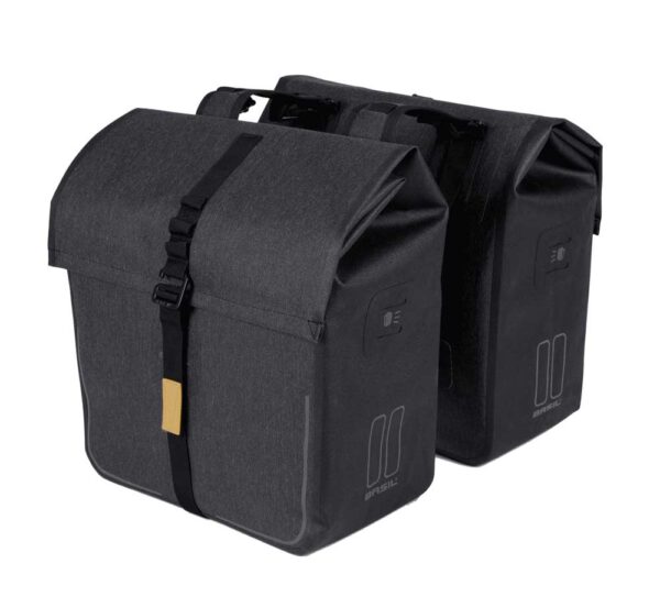 Basil fietstas dubbel Urban dry charcoal melee 50L
