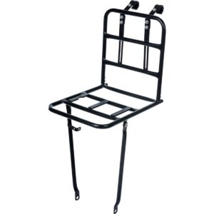 PORTE BAGAGE VELO AVANT BASIL LARGE NOIR MAT 26"-28" FIXATION OEILLETS